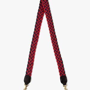 Clare V Crossbody Strap - Red & Navy Braided